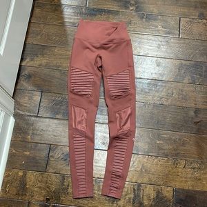 Like new! Alo high waisted moto leggings! Beautiful rust color! XS!